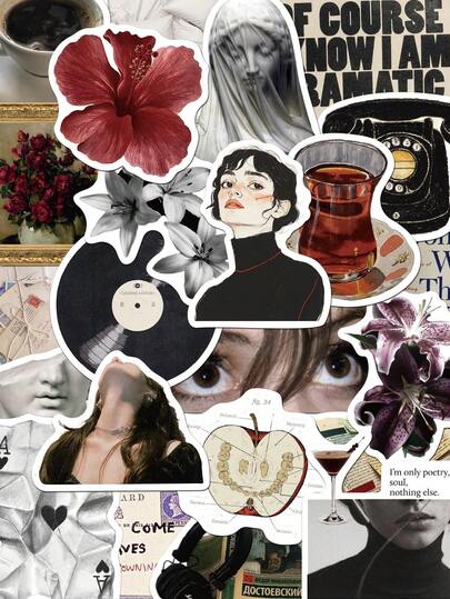 50pcs Vintage Museum Stickers For Notebooks Laptops Phone Cases Luggage And Guitar Decorations Stickers Scrapbook Supplies Scrapbooking