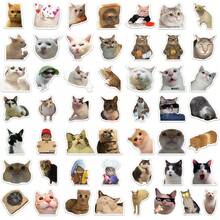 50pcs Cat Expression Decal Stickers, PVC Decorative Stickers Suitable For Phone Cases, Guitars, Helmets, Skateboards, Laptops, Water Bottles, Waterproof And Adhesive, Cute Cat Water Bottle Stickers, Aesthetic Waterproof Graffiti Laptop Stickers - Multicolor - View 10