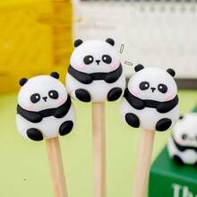 2pcs Cute Panda Mini Pencil Sharpener, High-Quality Pencil Sharpener, Creative Pencil Sharpener, Portable Single-Hole Pencil Sharpener, Soft Rubber Desktop Pencil Sharpener, Small And Cute, Non-Messy, Anti-Pinch Design. - Multicolor - View 4
