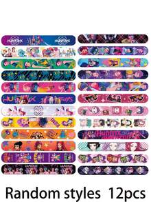 12/24个卡通风格韩流动漫拍手环，可爱派对用品，圣诞节、情人节、复活节礼物 - 彩色 - 查看 12