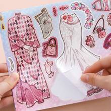Princess Dress Up Sticker Book, Handmade DIY Creative Fun Sticker Pad - 1 Set - View 7