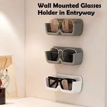 3pcs Wall-Mounted Eyeglasses Holder Display Rack Storage Box - Transparent - View 1