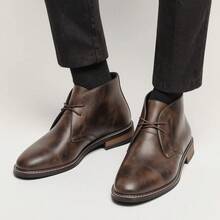 Men's Desert Boots, Classic Retro Derby Boots, Wear-Resistant Anti-Slip Casual Ankle Boots - Coffee Brown - View 4