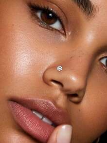 1 chiếc khuyên mũi mini hình chữ L và chữ S bằng bạc Sterling S925 đính đá Zirconia, trang sức xỏ khuyên cơ thể, quà tặng cho bạn bè - Loại S đơn - Xem 3