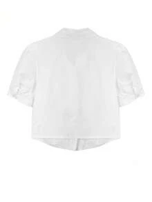 Áo kiểu nữ tay bồng cánh hoa - trắng - Xem 2