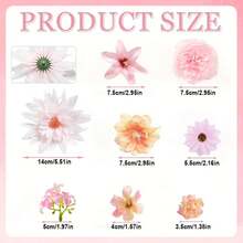 10/20/40pcs Artificial Flower Material Pack - Mini Pink Peony, Daisy & Rose Fake Flowers, Suitable For Wedding, DIY Crafts, Wreaths, Valentine's Day, Mother's Day, Graduation - Miniature Flower Heads - Pink Series - View 3