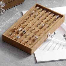 Ring Organizer Storage Box With 3 Drawers Clear Acrylic 3-Layer Velvet Jewelry Display Case For Women Brown - 棕色 - 查看 4