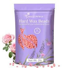 Mallowwax Hard Wax Beads For Hair Removal, 2LB U2013 Premium Hair Removal Wax Refill For Sensitive Skin With Rose Formula, Ideal For Facial And Brazilian Areas - ColorM - 查看 1