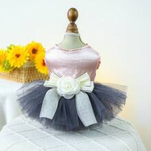 PETCIRCLE 1pc Pet Dress, Lightweight Breathable Mesh Skirt For Small Dogs & Cats, Spring/Summer New Arrival - Pink - Pink - View 9