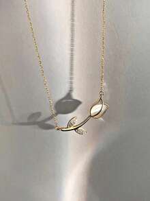 1pc S925 Sterling Silver Romantic Tulip Flower Necklace, Elegant Sweet Cute Fresh Style Unique Design Versatile Choker Necklace, Suitable For Women's Daily Wear, Delicate Neck Chain Gift - Tulip - View 7