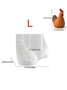 Molde de Silicone DIY 3D para Vela de Galo, Galinha, Pintinho, Molde de Cera, Sabão, Resina para Decoração Doméstica de Fazenda de Animais - molde de silicone branco - Visão 10
