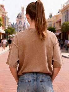 Lightning McQueen 95 Graphic Pure Cotton T-Shirt, Soft And Comfortable Summer Casual T-Shirt, Unisex Adult Style, Ideal Holiday Gift For Disney Cars Fans. - 摩卡棕 - 查看 2