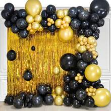 100/50/20pcs Black & Gold 10-Inch Metallic Gold & Black Latex Balloons For Birthday, Retirement, Graduation, New Year Party Decoration - A-1 - View 10