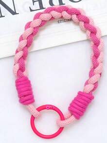 1 Set Hydrangea Cat Phone Lanyard Wrist Strap Braided Cotton Rope Pendant, Anti-Lost Phone Chain For Women - Multicolor - View 6