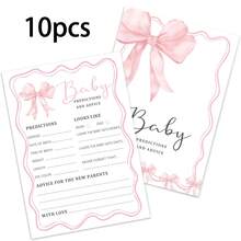 Thẻ dự đoán tiệc mừng em bé với nơ hồng, Thẻ gợi ý trò chơi cho tiệc mừng em bé. - B - Xem 8