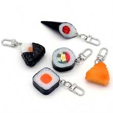 1pc Creative Sushi Rice Ball Keychain, Interesting Simulated Food Keychain Pendant, Suitable For Men And Women, Simulated Japanese Salmon Sushi Rice Ball Seaweed Keychain Pendant, Small Gift - Multicolor - View 11