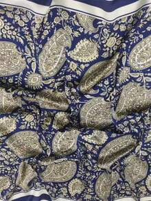 1条70*70厘米方形真丝围巾，女士缎面印花头巾，颈巾，发带，时尚女士披肩，围巾 - 彩色 - 查看 3