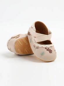 Newborn Infant Girls' Mary Jane Shoes, Non-Slip Sole Ballet Flats, Princess Dress Shoes, Infant Toddler First Walking Shoes - Apricot - View 6