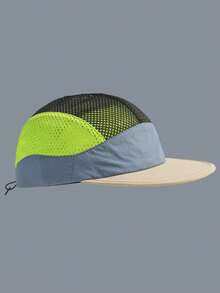 1 pieza Gorra de béisbol unisex transpirable y de secado rápido, diseño de 5 paneles, sombrero ligero de protección solar para deportes al aire libre, campamento, correr, adecuado para primavera/verano, ropa urbana vintage, gorra plana ajustable y suave - Combinación de colores - Ver 4