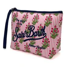 All-In-One Travel Toiletry Bag, S-Saint B-Barth Material, Portable Striped Toiletry Bag, Cosmetic Bag, Handbag, Cosmetic Bag, Waterproof Travel Bag, Travel Organizer With Zipper, Lightweight Makeup Case, Unisex Travel Gift. - 淺粉色 - 查看 4