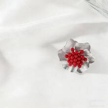 Anillo con decoración de flores y perlas artificiales para el Día de San Valentín, Mamá, Madre, Día de la Madre, Regalo - Amarillo Oro - Ver 7