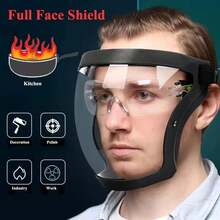 Full Face Transparent Protective Mask With Adjustable Buckle: Reusable And Heat-Resistant Protector For Work, Outdoors 5F2S - View 2