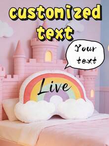 1pc Customized Rainbow Shaped Throw Pillow, Personalized With Name, Rainbow Pattern Design, Suitable For Bedroom, Bed, Sofa, Living Room Decor, Great For Home Decor, Birthday, Valentine's Day And Anniversary - Multicolor - View 8