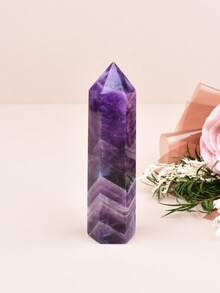 1pc Natural Amethyst Quartz Crystal Hexagonal Pointed Healing Stone Wand, Healing Jewelry - amethyst - View 16