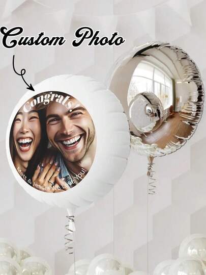 Globos personalizables con fotos - Personaliza con tus propias fotos para cumpleaños, bodas, graduaciones y aniversarios - No se necesita energía, fácil de configurar - Disponible en blanco, rosa, dorado, negro y oro rosa - Perfecto para fotografía, suministros para fiestas, decoración navideña, decoración duradera y planificación de eventos