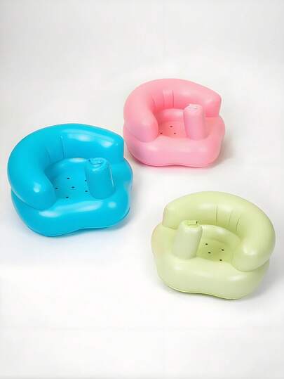 1pc Inflatable Multi-Function Baby Bath Seat, Suitable For Infants 3 Months To 3 Years Old. Inflatable Baby Chair Made Of Durable PVC Material. Summer Inflatable Baby Seat, Inflatable Baby Floor Seat, Baby Bath Chair, Floor Seat, Baby Backrest Sofa. Inflate By Pressing, Easy To Carry. Large Base With Ventilation Holes Design To Prevent Stuffiness. Dual Armrests Design (Not Suitable For Babies Over 3 Years Old).