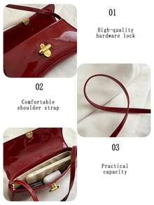 Women's Vintage Leather Underarm Baguette Bag - Chic Shoulder Purse With Metal Buckle Accent, Perfect For Daily Commute, Shopping, Dates, Gatherings, Parties, And Bride's Handbag; Timeless Design Ideal As A Birthday, Christmas, Or New Year Gift, Featuring High-Quality Leather, Classic Silhouette, And Sophisticated Details To Elevate Casual, Romantic, Or Formal Ensembles - Nhiều màu - Xem 10
