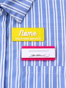 Custom Name Badge Brooch, Minimal Professional Style Name Pin For Office Work Uniform & Hospital Staff, Personalized Name Tag Brooch Gift For Nurse Appreciation Or Birthday, Stylish Clothing Badge Accessory For Daily Wear, Customized Name Pin Keepsake, Customizable Name Badge Gift - Style B - View 5