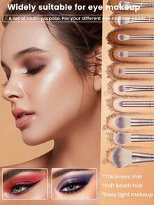 47件套化妆工具套装，包括：25支化妆刷套装+2个化妆海绵+2个迷你化妆海绵+2个迷你气垫粉扑+2个洁面海绵+2个手碗挂绳+1个化妆刷清洁工具+1个发带 - 彩色 - 查看 8