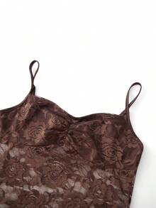 Women's Y2K Lace Floral Cami Tank Tops Spaghetti Strap Ruched Front Lace Patchwork Camisole Crop Tops Sexy Backless Sleeveless Slim Fit Vests Shirts Teen Girls Going Out Tops Aesthetic Clothes Club Streetwear - Cà phê nâu - Xem 6