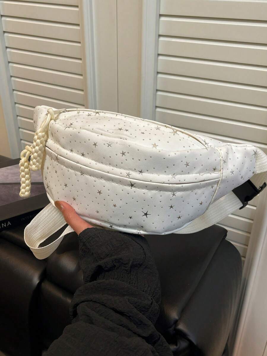 Túi đeo hông, túi đeo chéo, túi xách tay thời trang bằng da PU màu trơn mới dành cho nữ. - trắng - Xem 1