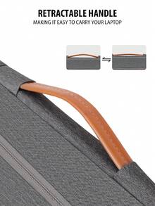 SENLASI 13-15 Inch Laptop Case Sleeve Compatible With MacBook Air 13 15 M1 M2 2012-2023, Pro 13 14 15 16 2010-2022 14-15.6 Chromebook Surface Notebook Carry Bag With Handle, Gray - View 5