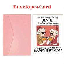 A Fierce Birthday Card With An Envelope For That Friend Who Feels Like Your Soulmate, Featuring Subtly Sarcastic Friendship - Multicolor - View 5