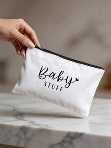 1pc New Mum Gifts Mum To Be Canvas Pouch Cosmetic Bag With Zipper Baby Shower Gifts For Mum Mummy To Be Gifts - Multicolor - View 2