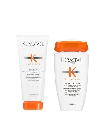 Kérastase [Bundle] Nutritive Bain Satin Riche Shampoo 250 Ml + Lait Vital Conditioner 200 Ml