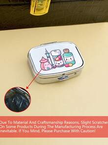 Pill Pattern Pill Box, Pill Letter Pattern, Portable Medication Storage Compartment, Mini Metal Storage Box, Portable Jewelry And Pill Box, Personalized Creative Gift, Bow Tie, Nurse Cap, Pill Bottle Pattern, Suitable For Travel, Outdoor Activities, Bags, Pockets, Can Be Used For Wedding Gifts, Gifts And Reception Decorations, Unique Decorative Travel Storage Box Design, Mother's Day Gift, Gift For Friends, Nurse Gift - Multicolor - View 6