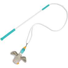 Outward Hound Tail Teaser Interactive Dog Wand Toy, Squeaky Plush & Crinkle Sounds For Active Play, Multicolored - Duck - View 1