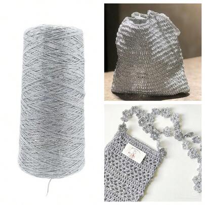 YYzzCaithe 碎银丝、金银丝网芯线、手工DIY闪亮钢丝球线、超闪亮钢丝球线、金属钩编线、钩编和编织线、带线金属丝圆线、金属光泽亮片线、服装和包袋闪亮金属线