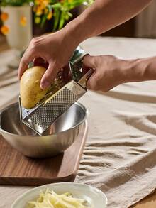Cirelle 1pc Stainless Steel Multi-Sided Shredder Easily Shreds For Carrots, Cucumbers, Potatoes, Garlic, Etc. Multifunctional Stainless Steel Vegetable And Fruit Peeler. Stainless Steel Sharpening Tool - Cheese Shredder - Kitchen Grinder - Multi-Sided Shredder - Paper Shredder - Kitchen Utensils - Stainless Steel Kitchenware - Cheese Shredder - Grating Tool - Must-Have Kitchen Tools - Silver - View 8