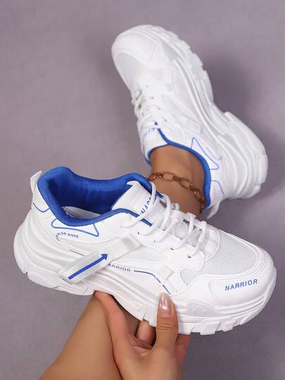 Summer New Thick Sole Mesh Chunky Sneakers Women, Breathable Platform Casual Sports Shoes, Lightweight Soft Bottom Small White Shoes, Korean Student Shoes, Non-Slip Durable Outdoor Running Shoes, Comfortable Shock-Absorbing Versatile Women Shoes