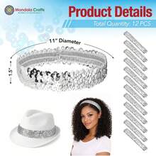 1/6/12/24pcs Sequin Headbands Elastic Headbands Suitable For Girls, Kids, Women, 80s 20s Disco Party, Cute Princess Headbands - Multicolor - View 2