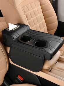 1 件装绗缝通用多功能汽车中央扶手箱垫，前部加高后部低矮设计，带杯架、储物盒和口袋，是理想的新车礼品。 - 彩色 - 查看 13