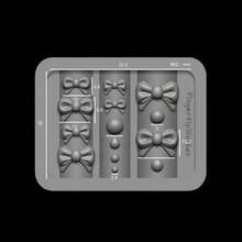 1个缎面蝴蝶结珍珠领结极简美甲模具，透明硅胶美甲装饰模具 - 無色 - 查看 11