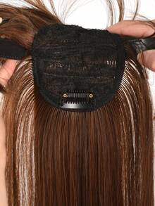 Synthetic Fiber Straight Long Hair Wig With Bangs, Braided Style, Headband, One-Piece Clip-On Hair Extension, 18-Inch Half-Head Wig, Natural And Invisible Hair Volume Enhancement, Suitable For Women's Daily Wear And Parties. Hairband Diadema Hair Hoop - Multicolor - View 5