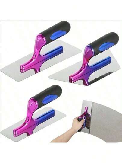 0.5毫米厚彩色不锈钢腻子刀，艺术油漆刮刀工具，适用于涂抹硅藻土、抹灰、填充家居装饰和装修中的裂缝和孔洞。