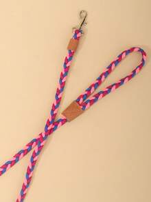 Trela de animal de estimação macia, confortável e durável em nylon trançado, estilo moda em 3 cores rosa, azul e vermelho, adequada para Bichon, Teddy e outros cães pequenos, adequada para passear com cães e gatos (não adequada para cães de tamanho médio e grande) - Multicolorido - Ver 10